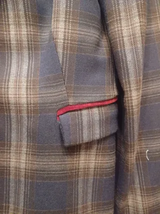 Chaqueta Zara cuadros azul y granate Talla M