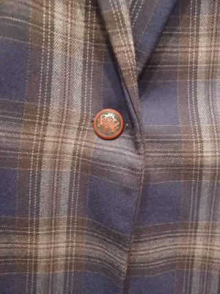 Chaqueta Zara cuadros azul y granate Talla M