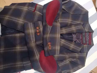 Chaqueta Zara cuadros azul y granate Talla M