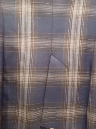 Chaqueta Zara cuadros azul y granate Talla M