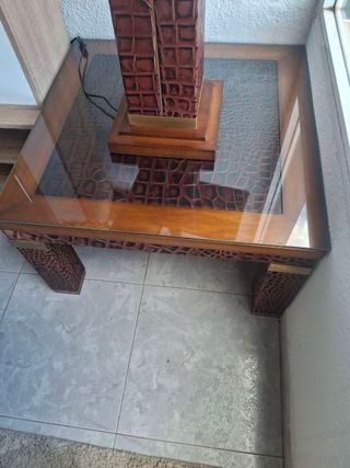 Mesa de centro efecto piel cocodrilo