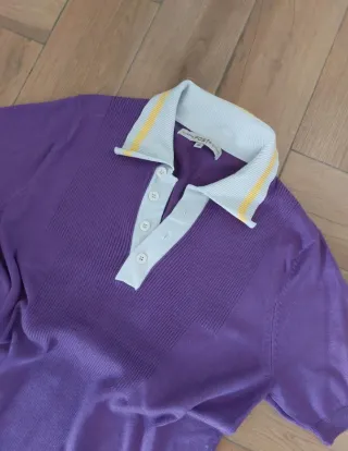 Polo donna vintage viola taglia M