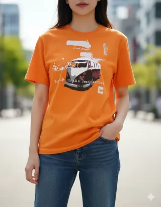 T-shirt Lee arancione donna taglia M