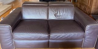 Sofá de Piel Natuzzi 2 Plazas Marrón