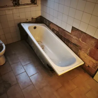 Bañera de hierro fundido blanca