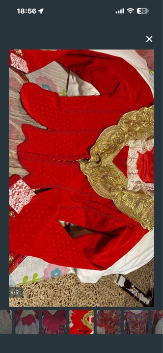 Traje Fallera con 2 corpiños y zapatos 37