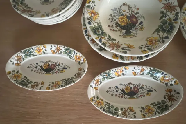 Vajilla La Cartuja Porcelana Flores