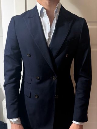 Chaqueta cruzada Alvaro Moreno azul marino