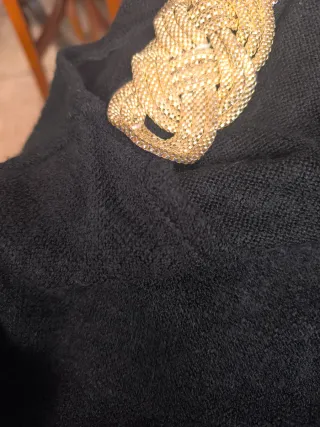 Top Negro Hombro Descubierto Cadena