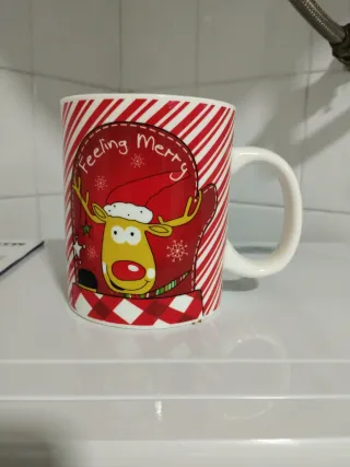 Taza Navidad Reno Cerámica