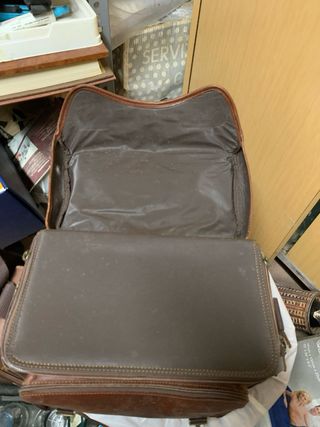 Borsone in pelle con scomparti