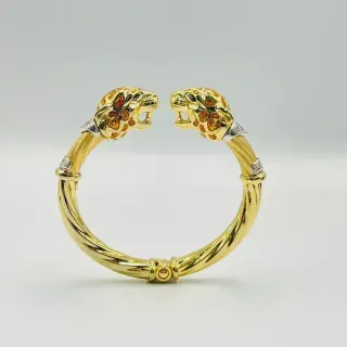 PULSERA RIGIDA 2 LEOPARDOS DE GRAZIELLA