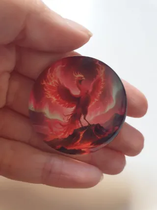 Imán de Ave Fénix sobre volcán