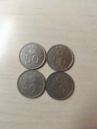 4 Monedas 50 Pesetas España 1982