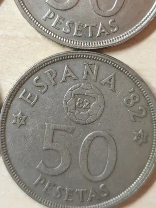4 Monedas 50 Pesetas España 1982