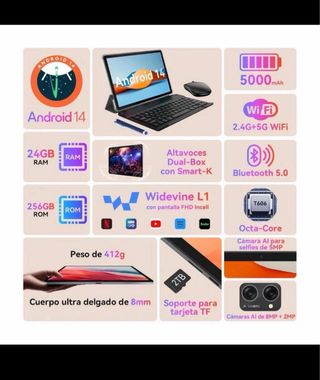 Tablet BESTTAB 2 en 1 con Teclado y Ratón nueva