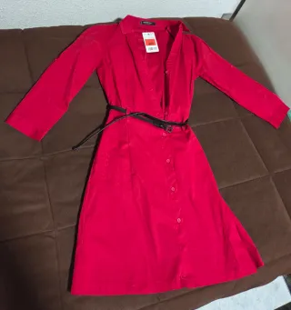 4 Vestidos Mango Talla Única Beige