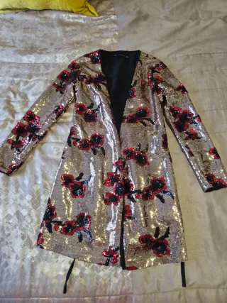 Vestido lentejuelas brillo floral