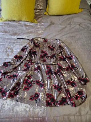 Vestido lentejuelas brillo floral