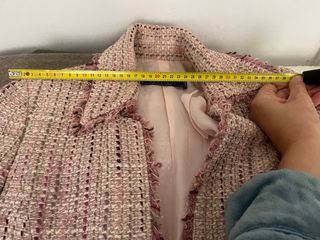 Chaqueta Tweed Estilo Chanel Rosa Calidad 🇮🇹