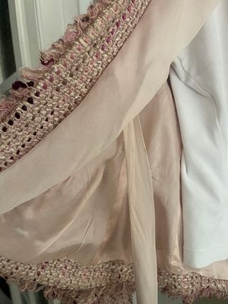 Chaqueta Tweed Estilo Chanel Rosa Calidad 🇮🇹