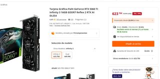 Palit RTX 5060 Ti 16 GB Sin usar con garantía