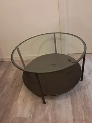 Mesa redonda cristal y metal