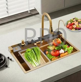 Fregadero Oro Multifunción con Pantalla Digital