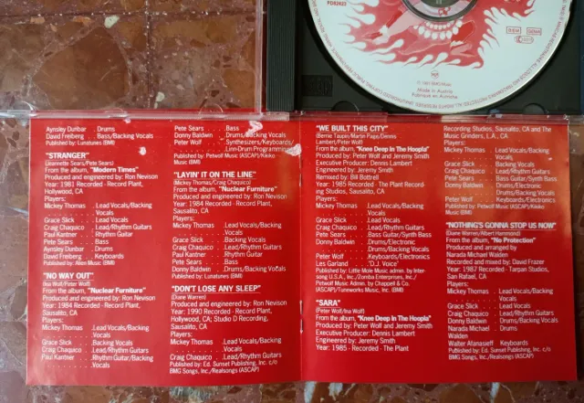 STARSHIP - Greatest Hits 1979-1991. Cd