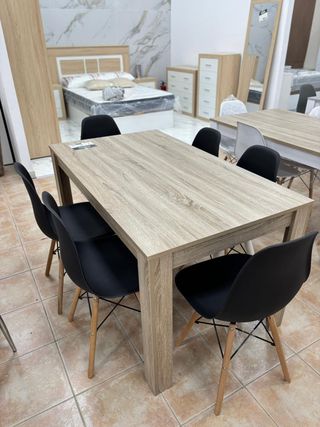 Mesa comedor + 6 sillas modernas - Oferta