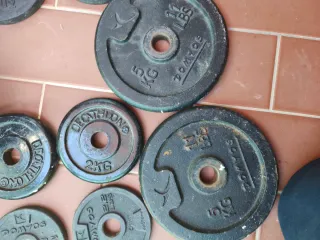 Pesas de gimnasio y discos