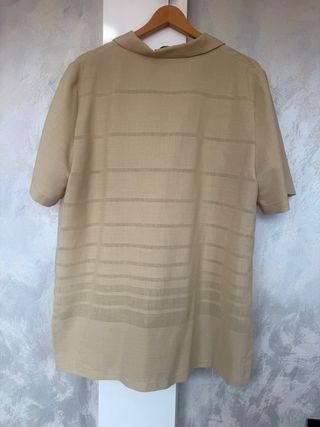 Camisa beige manga corta
