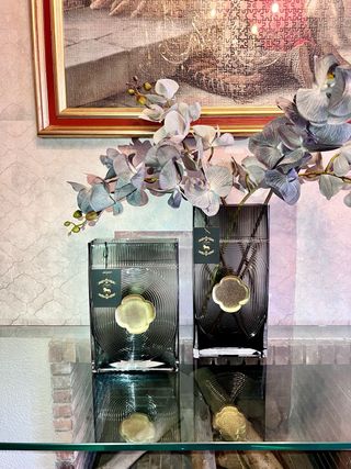 Jarrón Cristal con Detalle COBRE