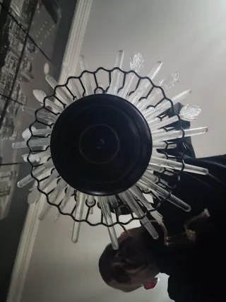 Lampada Vintage in Cristallo e Ferro Battuto