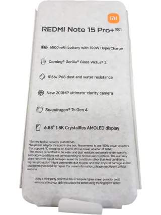 Xiaomi Redmi Note 15 Pro+ 5G 256GB Negro