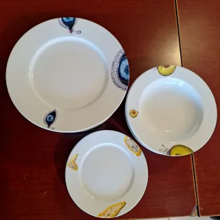 Conjunto platos porcelana Bohemia