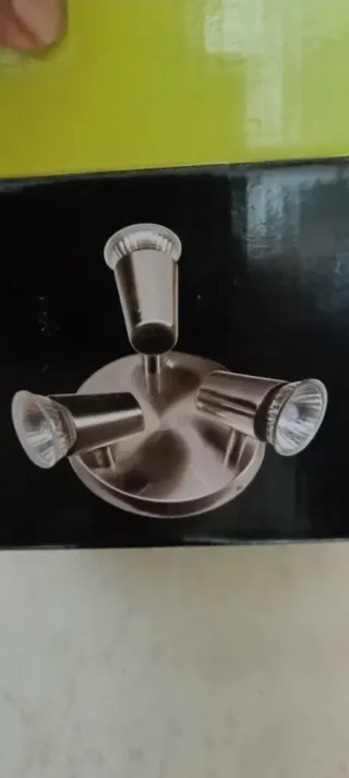 Foco 3 luces interior plata