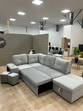 Sofá Rinconera NUEVO Gris Convertible Cama