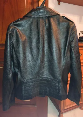 Chaqueta Cuero Negra Juan Pina Talla 42
