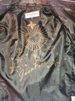 Chaqueta Cuero Negra Juan Pina Talla 42