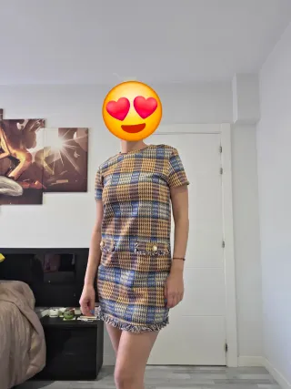 Vestido mujer estampado cuadros