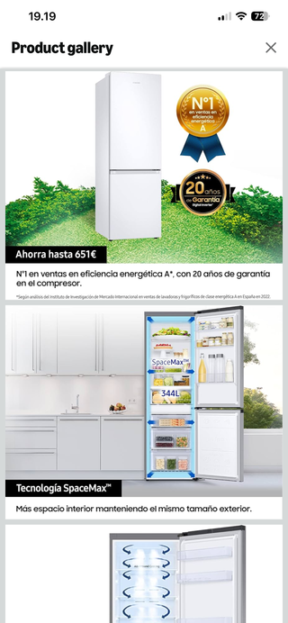 Frigorífico Samsung RB34T602EWW 344L No Frost