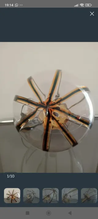 Lampada a sospensione in cristallo vintage