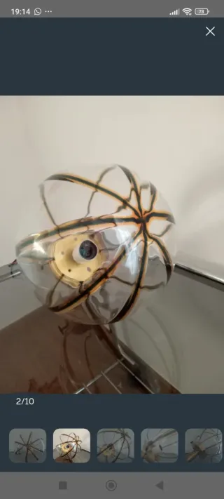 Lampada a sospensione in cristallo vintage