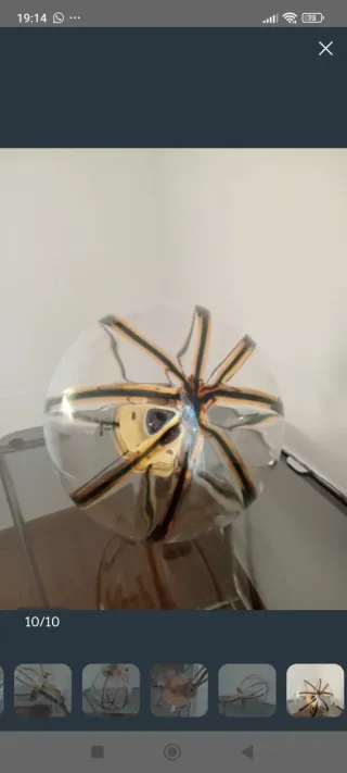 Lampada a sospensione in cristallo vintage