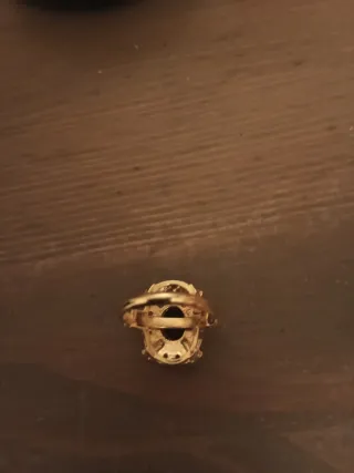 Anillo Chapado Oro con Piedra Rosa