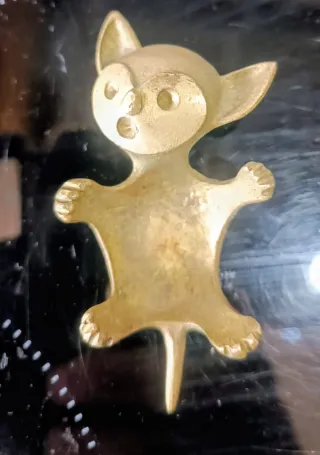 Gata vintage bronce decoración