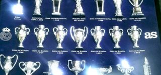 Vitrina Sala de trofeos. Real Madrid.