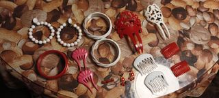 Lote complementos flamenca (rojo, rosa y blanco)