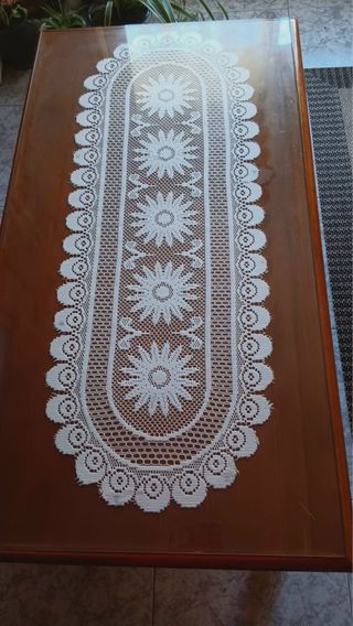 Mesa centro de madera maciza - incluye cristal